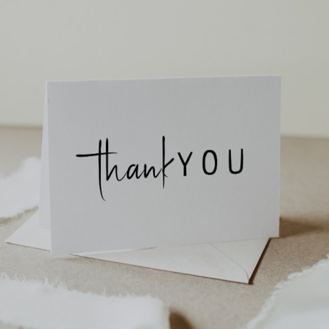 Einfache, moderne, neutrale Babydusche geklappt Dankeskarte (Von Creator hochgeladen)