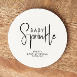 Einfache, moderne, neutrale Babysprinkle Runder Pappuntersetzer<br><div class="desc">Feiern Sie Ihr Kleines mit unserem modernen, schlicht-neutralen Baby-Sprinkle-Rundpapier-Untersetzer, das ein minimalistisches Schwarzweiß-Design bietet, das modern und hübsch ist. Das moderne, geschlechtsneutrale Ambiente mit seiner sauberen, boho-inspiriert Ästhetik eignet sich perfekt, um einen kleinen Jungen oder ein Mädchen zu jeder Jahreszeit willkommen zu heißen - sei es im Herbst, im Winter,...</div>