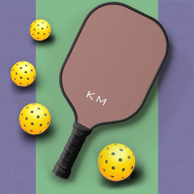 Einfache moderne neutrale Monogramm-Initialen Pickleball Schläger (Von Creator hochgeladen)