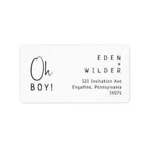 Einfache moderne neutrale Oh-Boy-UAWG-Rücksendeadr Adressaufkleber