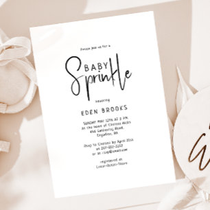 Einfache moderne neutrale Sprinkle-Einladung Einladung