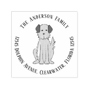 Einfache moderne Niedliche Dog Pet Rücksendeadress Permastempel