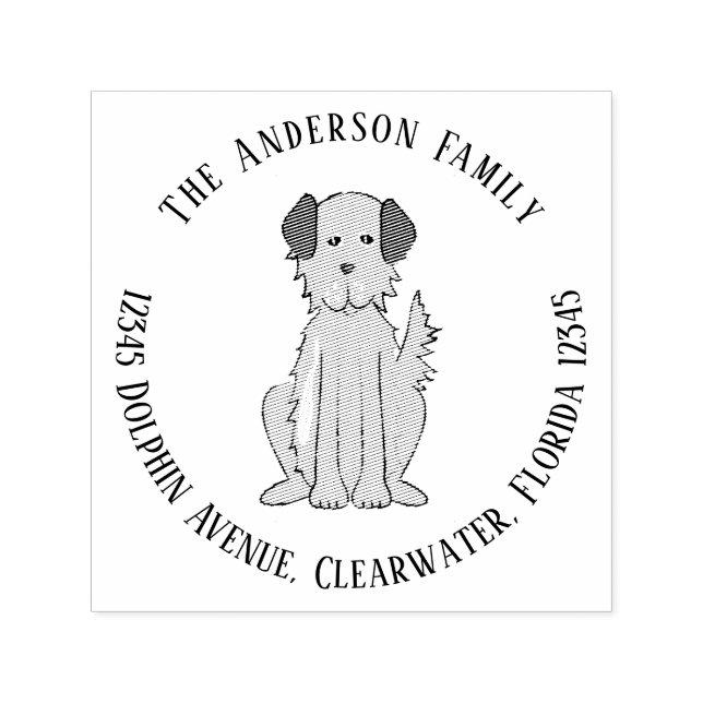 Einfache moderne Niedliche Dog Pet Rücksendeadress Permastempel (Design)