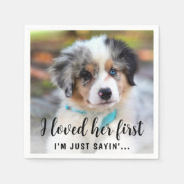 Einfache moderne Niedliche Foto Funny Dog Wedding Serviette