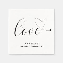 Einfache moderne Niedliche Liebe Herzstück Brautpa Serviette