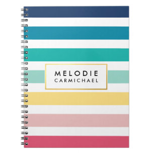 Einfache moderne, niedliche, preppy-Muster, Pastel Notizblock