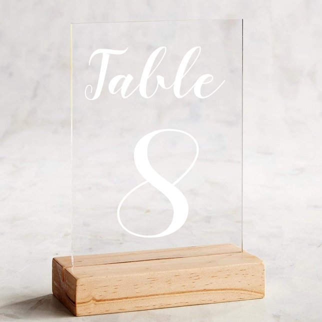 Einfache moderne Niedliche Tischnummer Acrylschild (Simple Modern Cute Table Number Acrylic Sign)