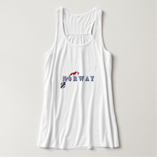 Einfache moderne norwegische Buchstabenflagge Souv Tank Top