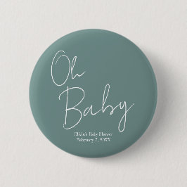 Einfache moderne Oh Baby-Baby-Kinderspülung Grüne Button