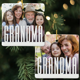 Einfache moderne Oma-Foto Keramikornament