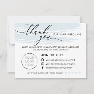 Einfache moderne Online-Store Blue Small Business Dankeskarte