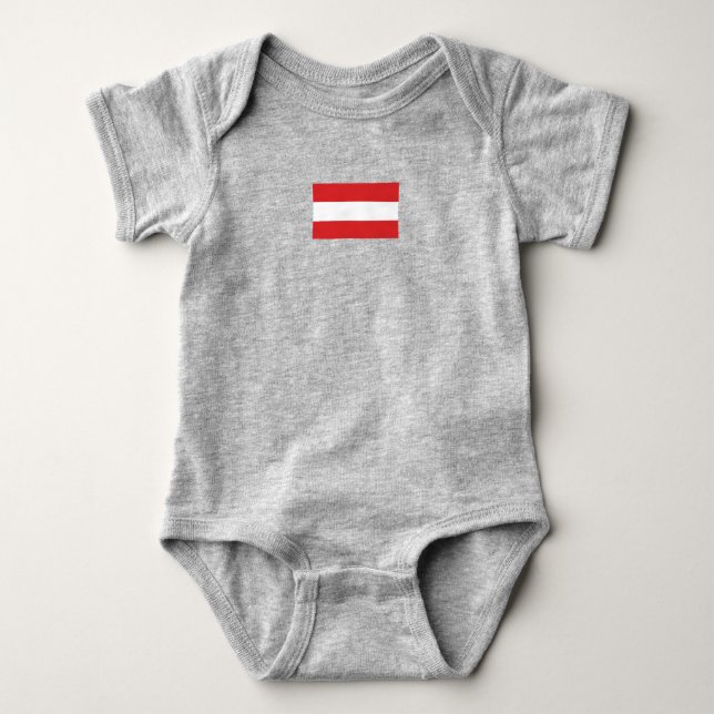 Einfache moderne österreichische Flaggengeschenke Baby Strampler (Vorderseite)