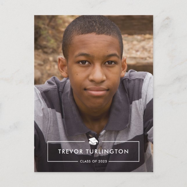 Einfache moderne Overlay Vollständiger Foto Abschl Postkarte (Vorderseite)