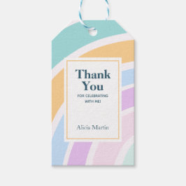 Einfache moderne Pastel Rainbow Vielen Dank Geschenkanhänger