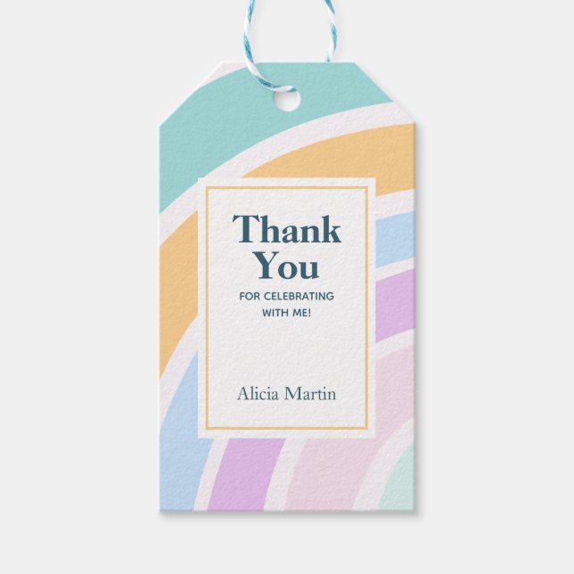 Einfache moderne Pastel Rainbow Vielen Dank Geschenkanhänger (Vorderseite)