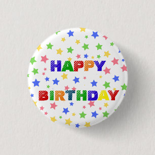 Einfache moderne Pastel Star Geburtstagsparty Button