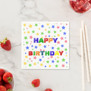 Einfache moderne Pastel Star Geburtstagsparty Serviette