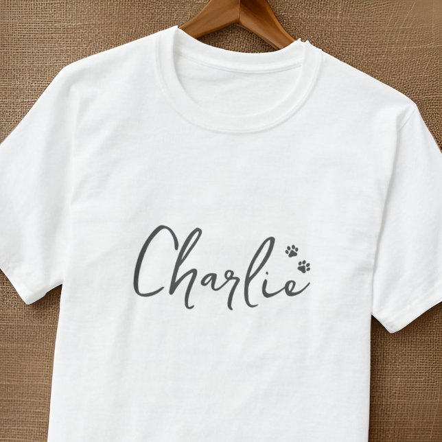 Einfache, moderne Paws Benutzerdefinierter Name de T-Shirt (Von Creator hochgeladen)