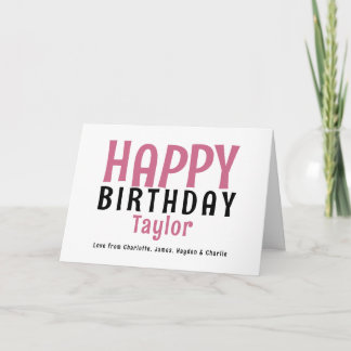 Einfache moderne Personalisierte Bezeichnung Happy Karte