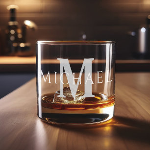 Einfache moderne Personalisierte Bezeichnung Initi Whiskyglas
