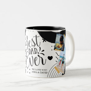 Einfache moderne Personalisierte FotoCollage BEST  Zweifarbige Tasse