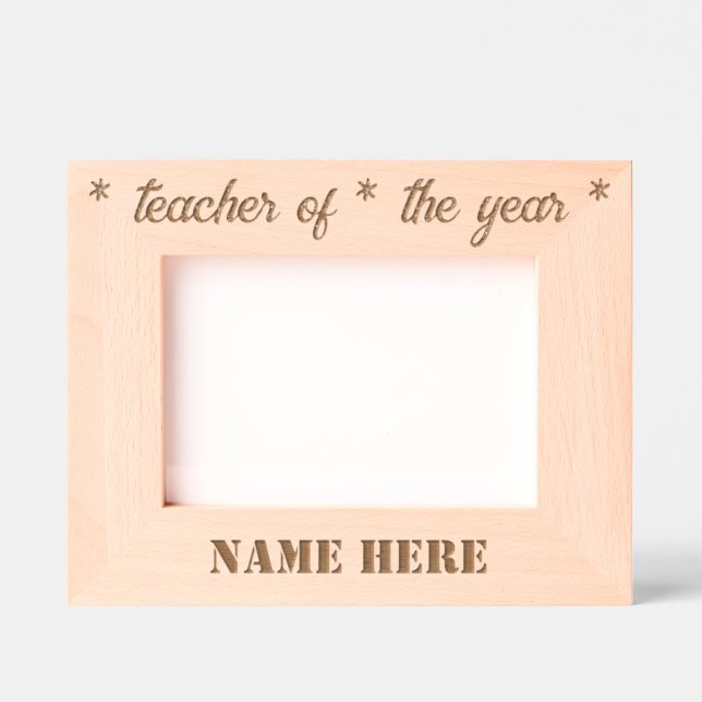 Einfache moderne Personalisierte Lehrerin des Jahr Geätzte Rahmen (Vorderseite)