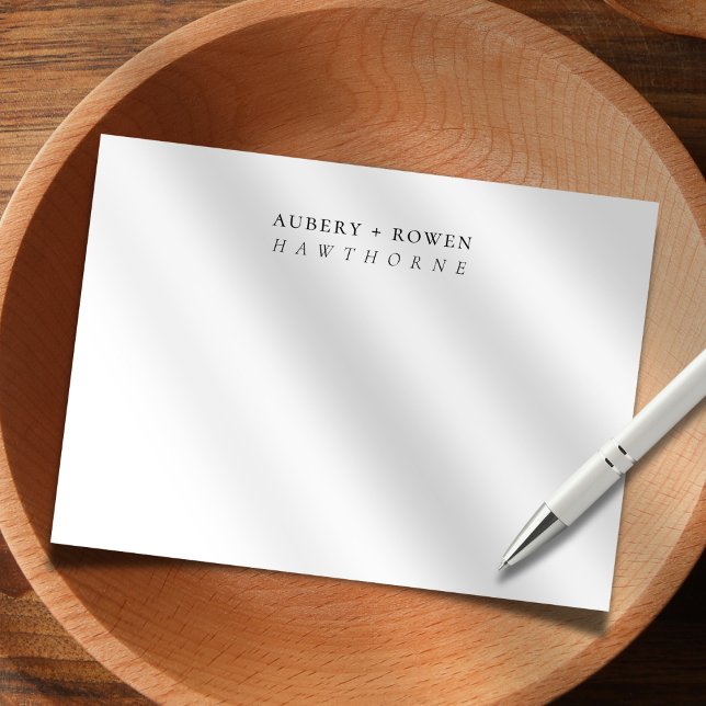 Einfache moderne Personalisierte Namen Couple Wedd Mitteilungskarte (Von Creator hochgeladen)