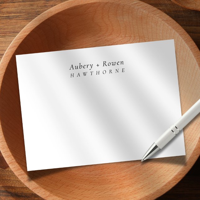 Einfache moderne Personalisierte Namen Couple Wedd Mitteilungskarte (Von Creator hochgeladen)