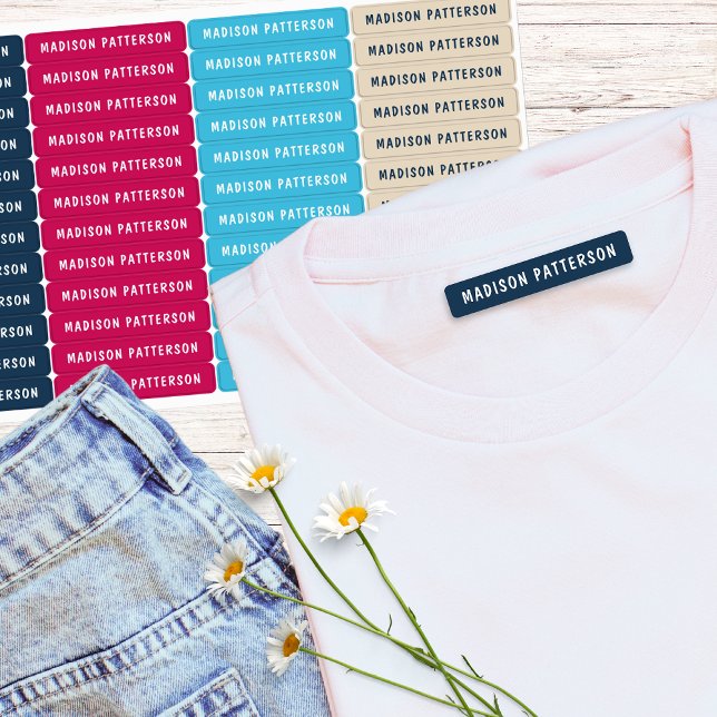 Einfache, moderne Personalisierte Namensverkleidun Etiketten (Von Creator hochgeladen)