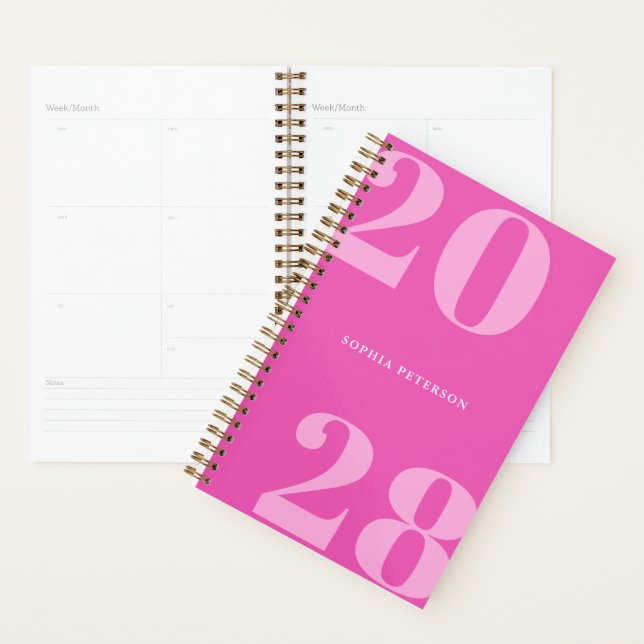 Einfache moderne Pink Girly Bold Typografie Planer (Anzeige)