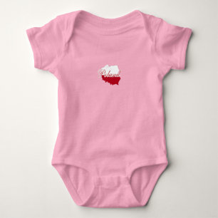 Einfache moderne Polen Flaggenkarte Souvenir Baby Strampler