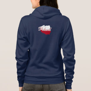 Einfache moderne Polen Flaggenkarte Souvenir Hoodie