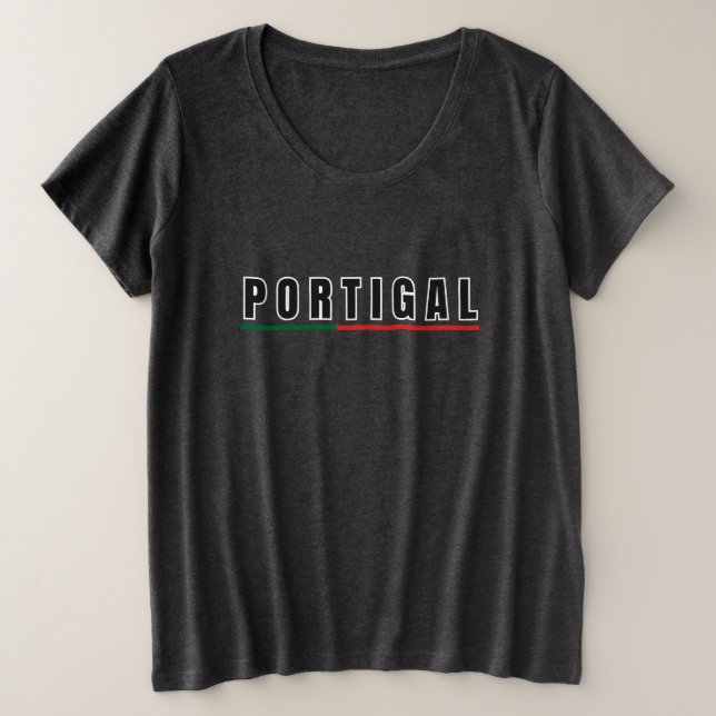 Einfache Moderne Portugal Art Letter Flag Souvenir Große Größe T-Shirt (Design vorne)