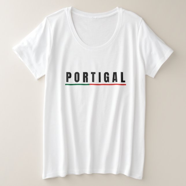 Einfache Moderne Portugal Art Letter Flag Souvenir Große Größe T-Shirt (Design vorne)