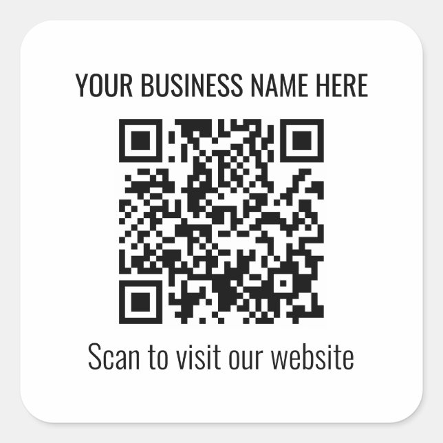 Einfache moderne QR-Code-Aufkleber Quadratischer Aufkleber (Vorderseite)