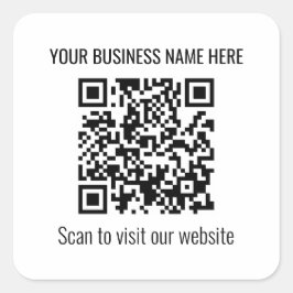 Einfache moderne QR-Code-Aufkleber Quadratischer Aufkleber