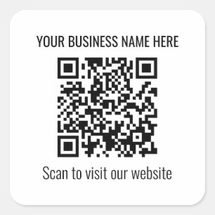 Einfache moderne QR-Code-Aufkleber Quadratischer Aufkleber