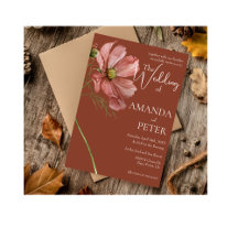 Einfache moderne QR Code Floral Terracotta Wedding