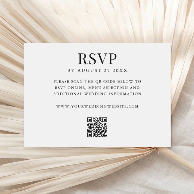 Einfache moderne QR-Code-Hochzeit RSVP Karte (Von Creator hochgeladen)