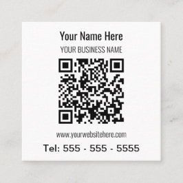 Einfache moderne QR-Code-Square-Visitenkarte Quadratische Visitenkarte