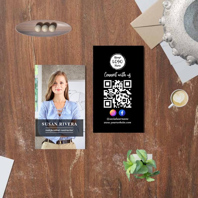 Einfache moderne QR-Codes | Soziale Medien und Fot Visitenkarte (Von Creator hochgeladen)
