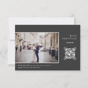 Einfache moderne QR-Codes   Wedding Foto Vielen Da Dankeskarte