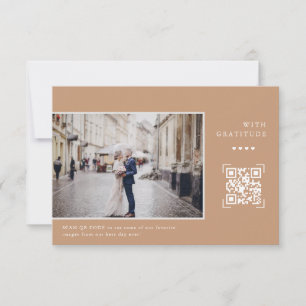 Einfache moderne QR-Codes Wedding Foto Vielen Da Dankeskarte