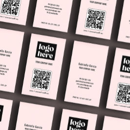 Einfache moderne QR-Logos Rosa Visitenkarte