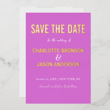 Einfache moderne Radialorchid Save the Date Gold