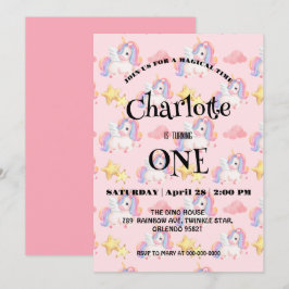 Einfache moderne Rainbow-Einhorn-Geburtstagsparty Save The Date