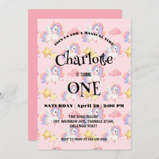 Einfache moderne Rainbow-Einhorn-Geburtstagsparty Save The Date