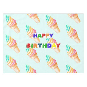 Einfache moderne Rainbow-Eis-Geburtstagsparty Tischdecke