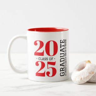 Einfache moderne RED Abschluss Keramik Tasse