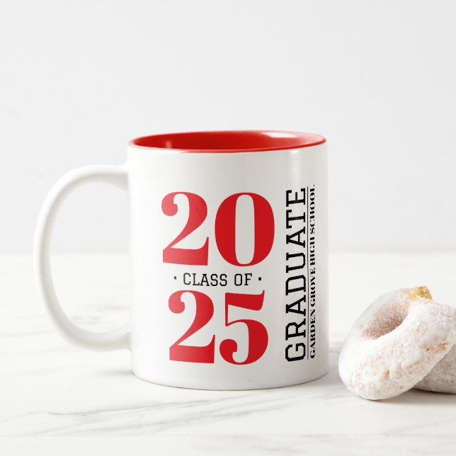 Einfache moderne RED Abschluss Keramik Tasse (Mit Donut)
